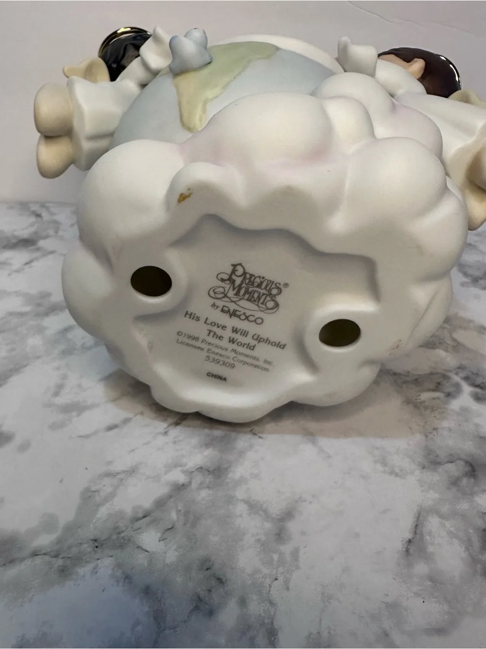 Precious Moments His Love Will Uphold The World 1998 Angel Figurine Enesco